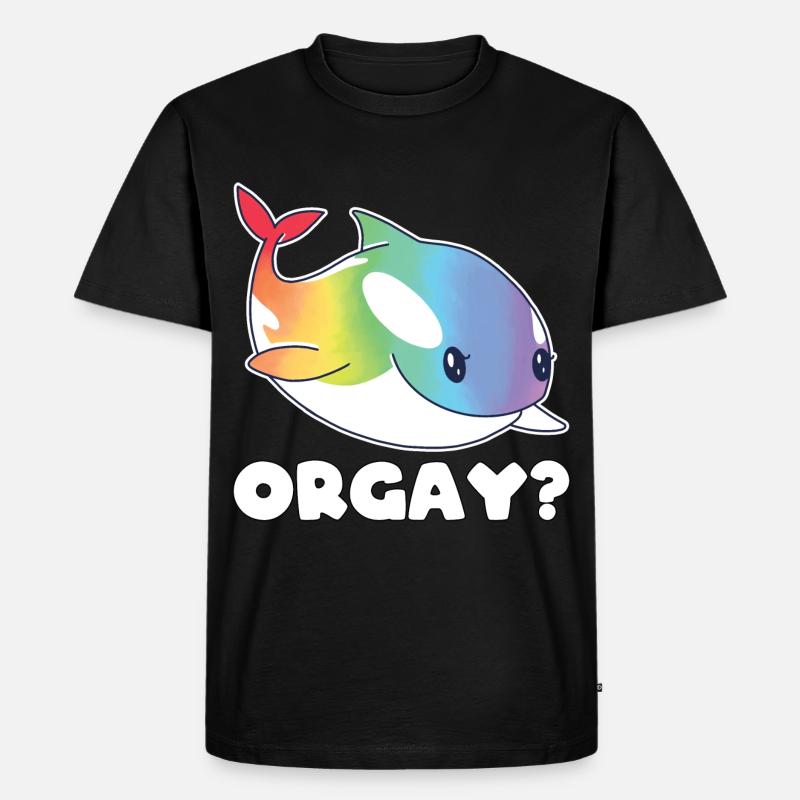 Orca Regenbogen LGBTQ Geschenk - Männer Premium Bio T-Shirt - Schwarz