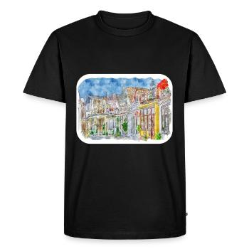 Allemagne Aquarelle Esquisse Dessinée à la main Illustration - T-shirt Premium bio Homme - noir - Devant - Nico (187cm)
