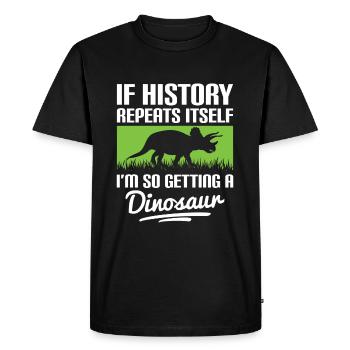 T-Rex Carnivore Raptor - T-shirt Premium bio Homme - noir - Devant - Nico (187cm)