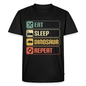 Dino Stegosaurus Carnivore Herbivore - T-shirt Premium bio Homme - noir - Devant - Nico (187cm)