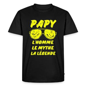 PAPY Lunette de soleil L'homme Le mythe La légende - T-shirt Premium bio Homme - noir - Devant - Nico (187cm)