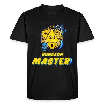 D20 Aventures JDR Maître du Jeu - T-shirt Premium bio Homme - noir - Devant - Nico (187cm)