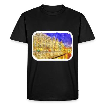 St Petersburg Russia Watercolor Sketch Drawn Illus - Men's Premium Organic T-Shirt - black - Front - Nico (187cm)