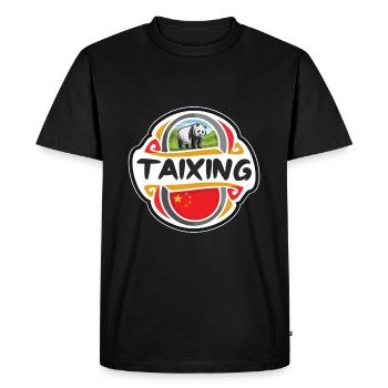 Taixing China Flag Badge Souvenir de voyage - T-shirt Premium bio Homme - noir - Devant - Nico (187cm)