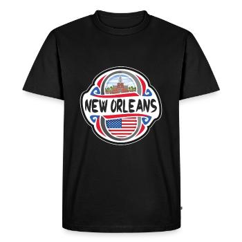 New Orleans USA United States Flag Travel Souvenir - Men's Premium Organic T-Shirt - black - Front - Nico (187cm)