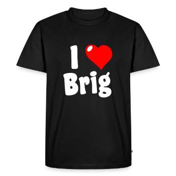 i love brig - Men's Premium Organic T-Shirt - black - Front - Nico (187cm)
