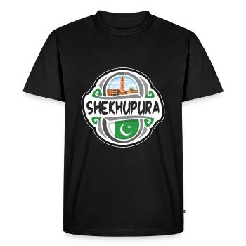 Shekhupura Pakistan Drapeau Voyage Souvenir Badge Sta - T-shirt Premium bio Homme - noir - Devant - Nico (187cm)