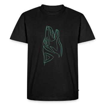 Tête de loup one line - T-shirt Premium bio Homme - noir - Devant - Nico (187cm)