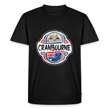 Cranbourne Australie Drapeau Voyage Souvenir Badge St - T-shirt Premium bio Homme - noir - Devant - Nico (187cm)