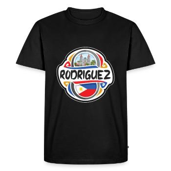 Rodriguez Philippines Drapeau Voyage Souvenir Badge S - T-shirt Premium bio Homme - noir - Devant - Nico (187cm)