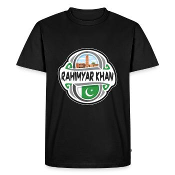 Rahimyar Khan Pakistan Drapeau Voyage Souvenir Badge - T-shirt Premium bio Homme - noir - Devant - Nico (187cm)