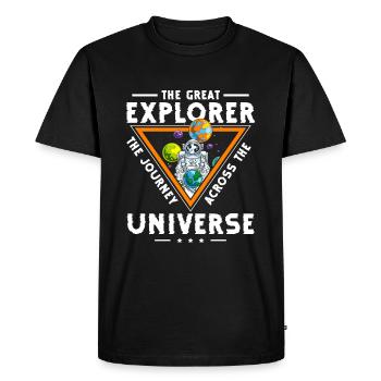 Espace extra-atmosphérique Lune Galaxie - T-shirt Premium bio Homme - noir - Devant - Nico (187cm)