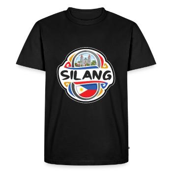Silang Philippines Drapeau Voyage Souvenir Badge Stam - T-shirt Premium bio Homme - noir - Devant - Nico (187cm)
