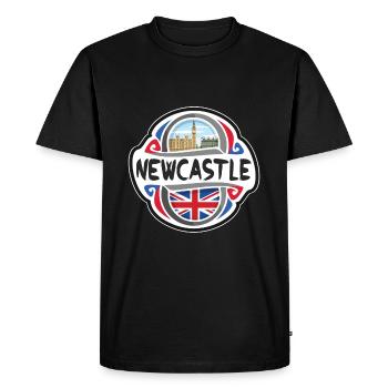 Newcastle Royaume-Uni Royaume-Uni Drapeau Voyage Souvenir B - T-shirt Premium bio Homme - noir - Devant - Nico (187cm)