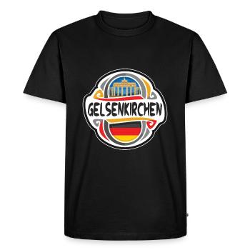 Gelsenkirchen Allemagne Drapeau Voyage Souvenir Badge S - T-shirt Premium bio Homme - noir - Devant - Nico (187cm)
