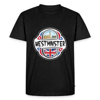Westminster Royaume-Uni Drapeau du Royaume-Uni Souvenir de voyage - T-shirt Premium bio Homme - noir - Devant - Nico (187cm)