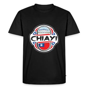 Chiayi Taiwan Flag Badge Travel Souvenir Stamp - Men's Premium Organic T-Shirt - black - Front - Nico (187cm)