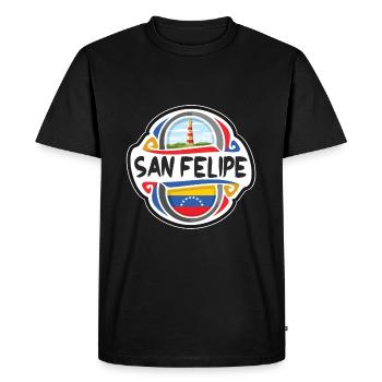 San Felipe Venezuela Flag Travel Souvenir Badge St - Men's Premium Organic T-Shirt - black - Front - Nico (187cm)