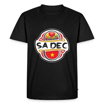 Sa Dec Vietnam Flag Badge Travel Souvenir Stamp - Men's Premium Organic T-Shirt - black - Front - Nico (187cm)