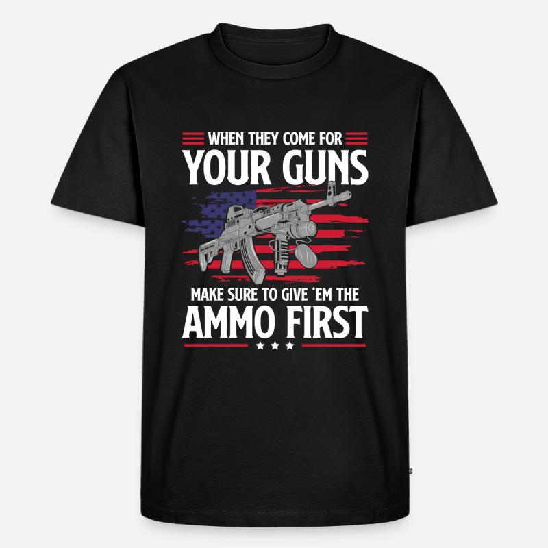 Waffe Schusswaffe - Männer Premium Bio T-Shirt - Schwarz