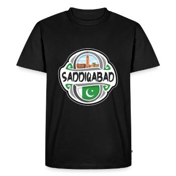 Saddiqabad Pakistan Drapeau Voyage Souvenir Badge Sta - T-shirt Premium bio Homme - noir - Devant - Nico (187cm)