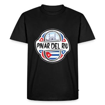 Pinar del Rio Cuba Drapeau Voyage Souvenir Badge Stam - T-shirt Premium bio Homme - noir - Devant - Nico (187cm)