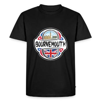 Bournemouth Royaume-Uni Drapeau du Royaume-Uni Souvenir de voyage - T-shirt Premium bio Homme - noir - Devant - Nico (187cm)