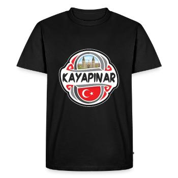 Kayapinar Turquie Drapeau Badge Voyage Souvenir Timbre - T-shirt Premium bio Homme - noir - Devant - Nico (187cm)