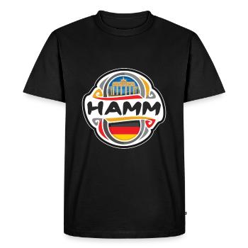 Hamm Allemagne Drapeau Badge Voyage Souvenir Timbre - T-shirt Premium bio Homme - noir - Devant - Nico (187cm)