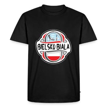 Bielsko Biala Pologne Drapeau Voyage Souvenir Badge St - T-shirt Premium bio Homme - noir - Devant - Nico (187cm)