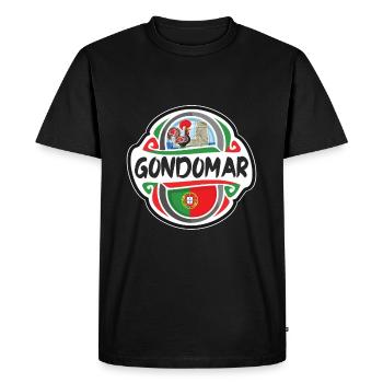 Gondomar Portugal Drapeau Badge Voyage Souvenir Timbre - T-shirt Premium bio Homme - noir - Devant - Nico (187cm)