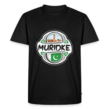 Muridke Pakistan Drapeau Badge Voyage Souvenir Timbre - T-shirt Premium bio Homme - noir - Devant - Nico (187cm)