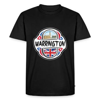 Warrington Royaume-Uni Royaume-Uni Drapeau Souvenir de voyage - T-shirt Premium bio Homme - noir - Devant - Nico (187cm)
