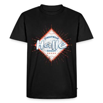 Halle Saale Allemagne Ville Skyline Home Amour - T-shirt Premium bio Homme - noir - Devant - Nico (187cm)