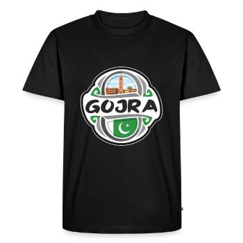 Gojra Pakistan Drapeau Badge Souvenir de Voyage Timbre - T-shirt Premium bio Homme - noir - Devant - Nico (187cm)