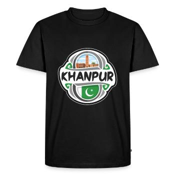 Khanpur Pakistan Drapeau Badge Voyage Souvenir Timbre - T-shirt Premium bio Homme - noir - Devant - Nico (187cm)