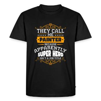 Painter Painting - Men's Premium Organic T-Shirt - black - Front - Nico (187cm)