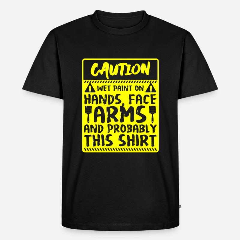 Farben Pinsel Handwerker - Männer Premium Bio T-Shirt - Schwarz