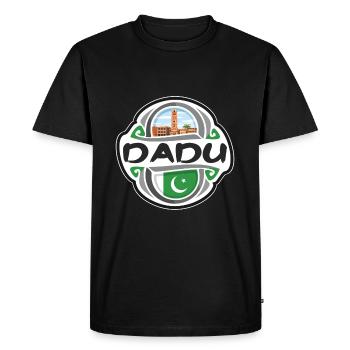 Dadu Pakistan Flag Badge Souvenir de Voyage Timbre - T-shirt Premium bio Homme - noir - Devant - Nico (187cm)
