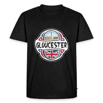 Gloucester Royaume-Uni Drapeau du Royaume-Uni Souvenir de voyage - T-shirt Premium bio Homme - noir - Devant - Nico (187cm)