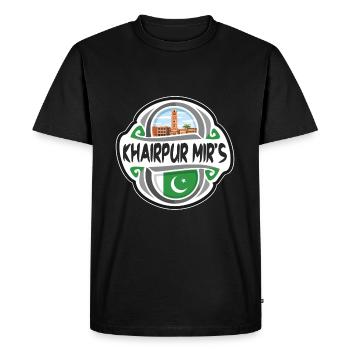 Insigne souvenir de voyage du drapeau pakistanais de Khairpur Mir - T-shirt Premium bio Homme - noir - Devant - Nico (187cm)
