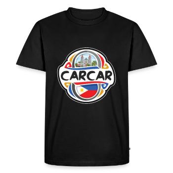 Carcar Philippines drapeau voyage souvenir badge Stam - T-shirt Premium bio Homme - noir - Devant - Nico (187cm)