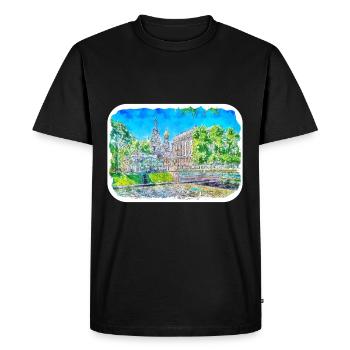 Saint-Pétersbourg Russie Aquarelle Esquisse Dessinée Illus - T-shirt Premium bio Homme - noir - Devant - Nico (187cm)