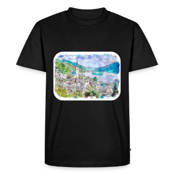 Allemagne Aquarelle Esquisse Dessinée à la main Illustration - T-shirt Premium bio Homme - noir - Devant - Nico (187cm)