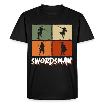Combat à l’épée - T-shirt Premium bio Homme - noir - Devant - Nico (187cm)