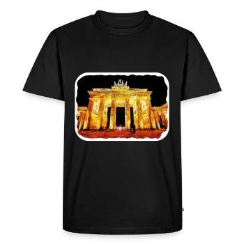 Allemagne Aquarelle Esquisse Dessinée à la main Illustration - T-shirt Premium bio Homme - noir - Devant - Nico (187cm)