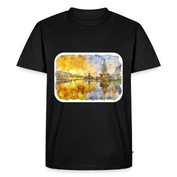 Nature Aquarelle Esquisse Illustration Illustration - T-shirt Premium bio Homme - noir - Devant - Nico (187cm)