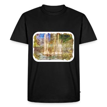 Los Angeles USA Aquarelle Sketch Illustration - T-shirt Premium bio Homme - noir - Devant - Nico (187cm)