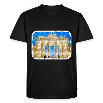 Allemagne Aquarelle Esquisse Dessinée à la main Illustration - T-shirt Premium bio Homme - noir - Devant - Nico (187cm)