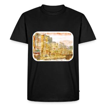 Habana Cuba Aquarelle Esquisse Peinture Illustratio - T-shirt Premium bio Homme - noir - Devant - Nico (187cm)